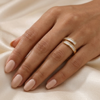 18K Gold Plated Parallel Spark Anti Tarnish Gold Plated Adjustable Ring