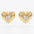 18Kt Gold Plated Domed Heart Studds