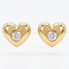 18Kt Gold Plated Domed Heart Studds