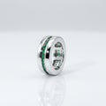 925 Sterling Silver Fuchsia Moveable Green Channel Set Ring