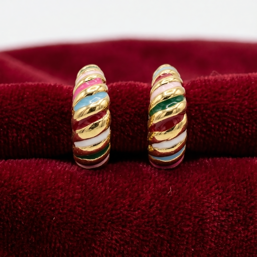 Colorful hoop earrings