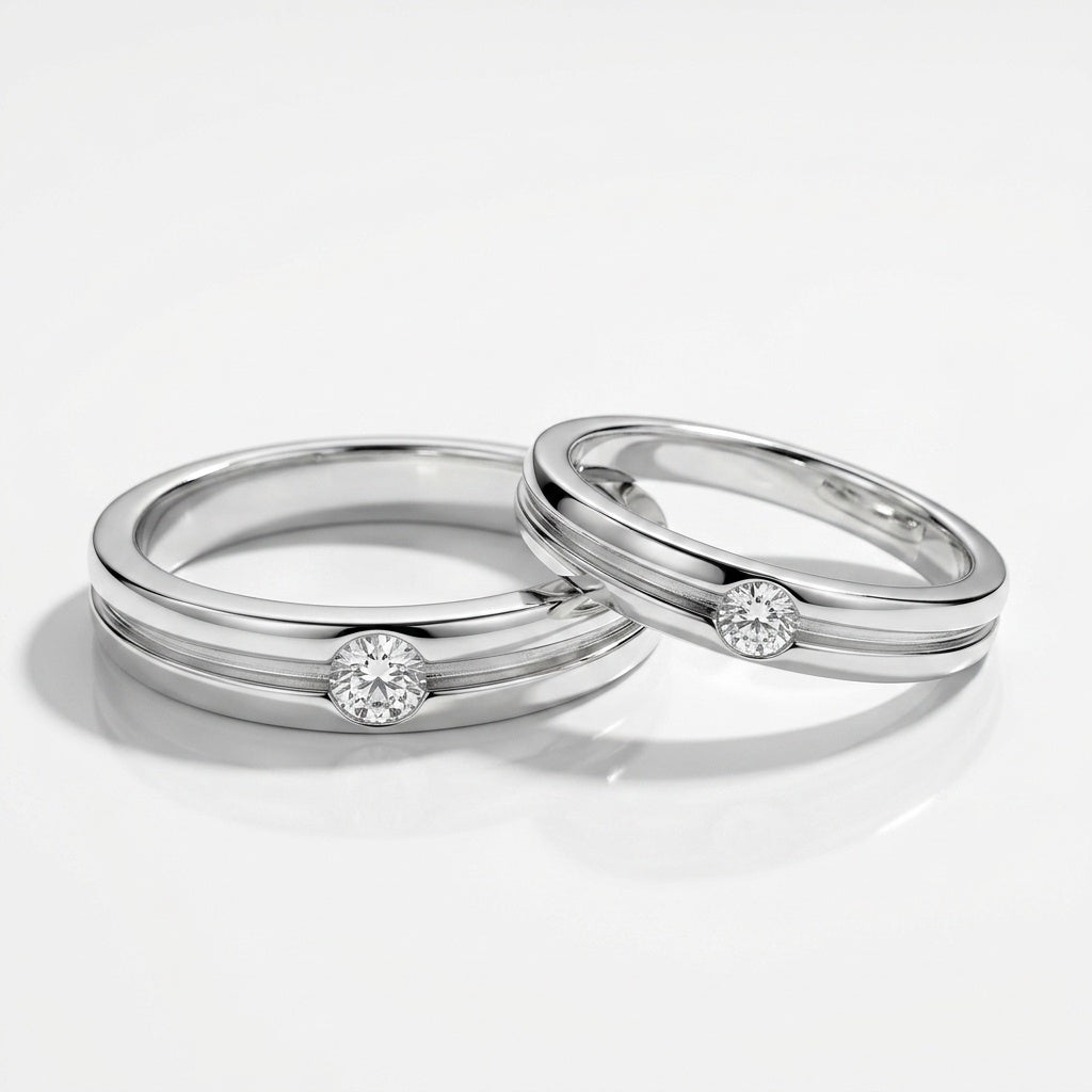 925 Silver Split-Band Promise Ring for Couple