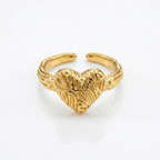 Molten Gold heart pattern ring
