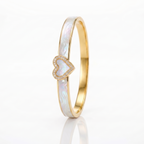 Swirl Enamel Heart Bangle 18Kt Gold Plated Bangle Bracelet