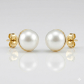 Signature Pearl Button Anti-Tarnish Earrings