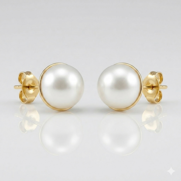 Signature Pearl Button Anti-Tarnish Earrings