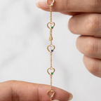 Heart shaped Gold bracelet with stones