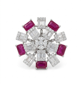Empress Ruby 925 Adjustable Silver Premium Cocktail Ring