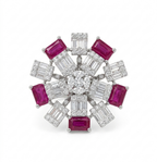 Empress Ruby 925 Adjustable Silver Premium Cocktail Ring