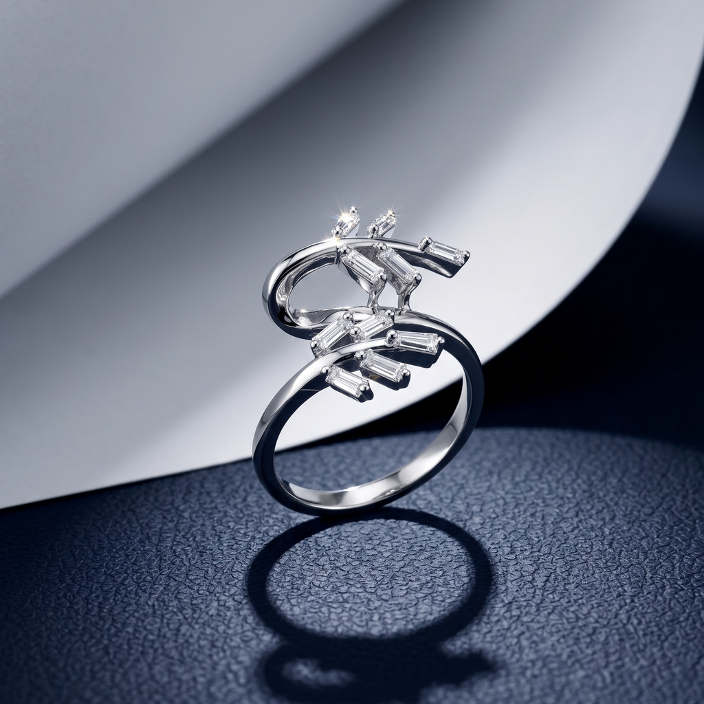 Chevron Bypass 925 Sterling Silver Ring