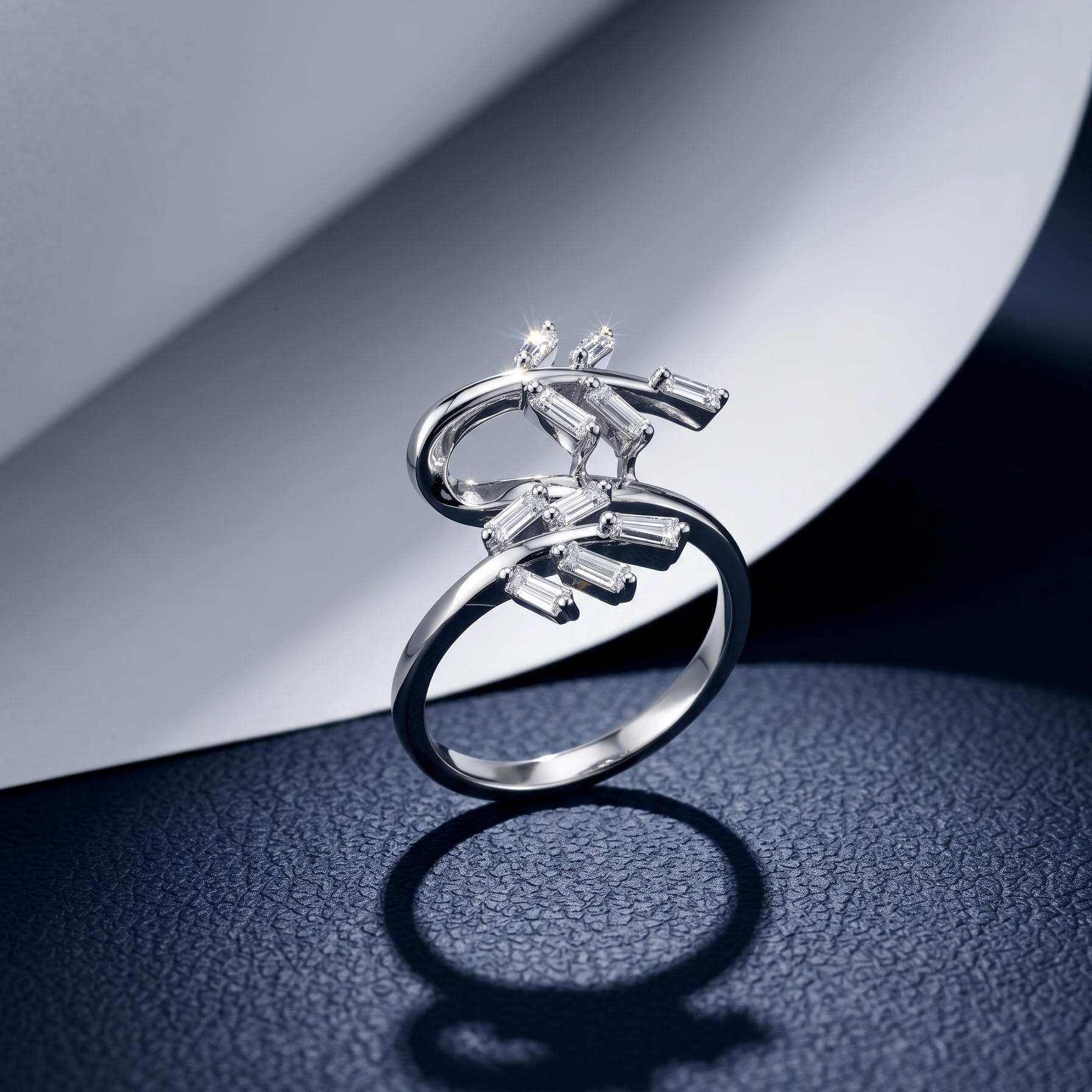 Chevron Bypass 925 Sterling Silver Ring