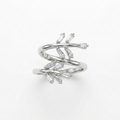 Chevron Bypass 925 Sterling Silver Ring