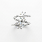 Chevron Bypass 925 Sterling Silver Ring