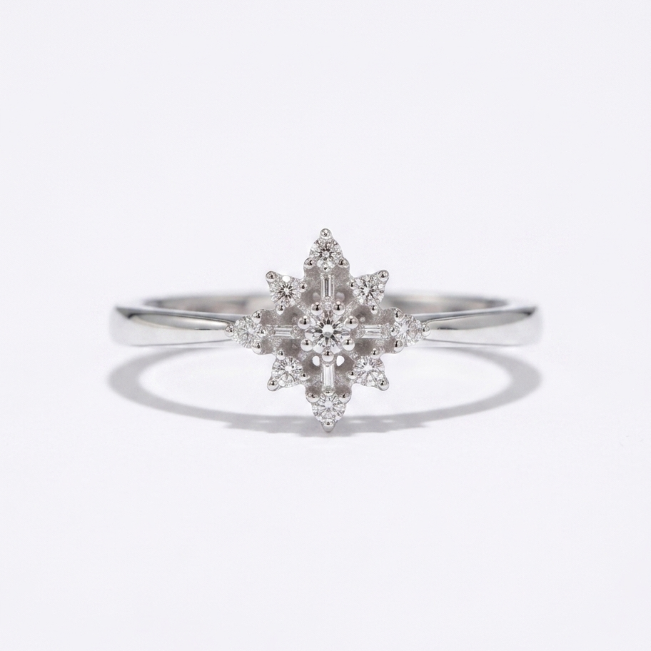 925 Sterling Silver Snowflake Ring
