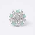 Diamond and jade Ring Flower