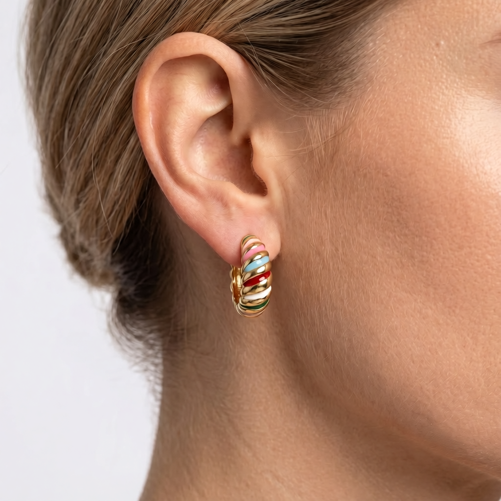 colorful hoop earring