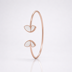 Rose Gold Plated Botanical 925 Sterling Silver Open Cuff