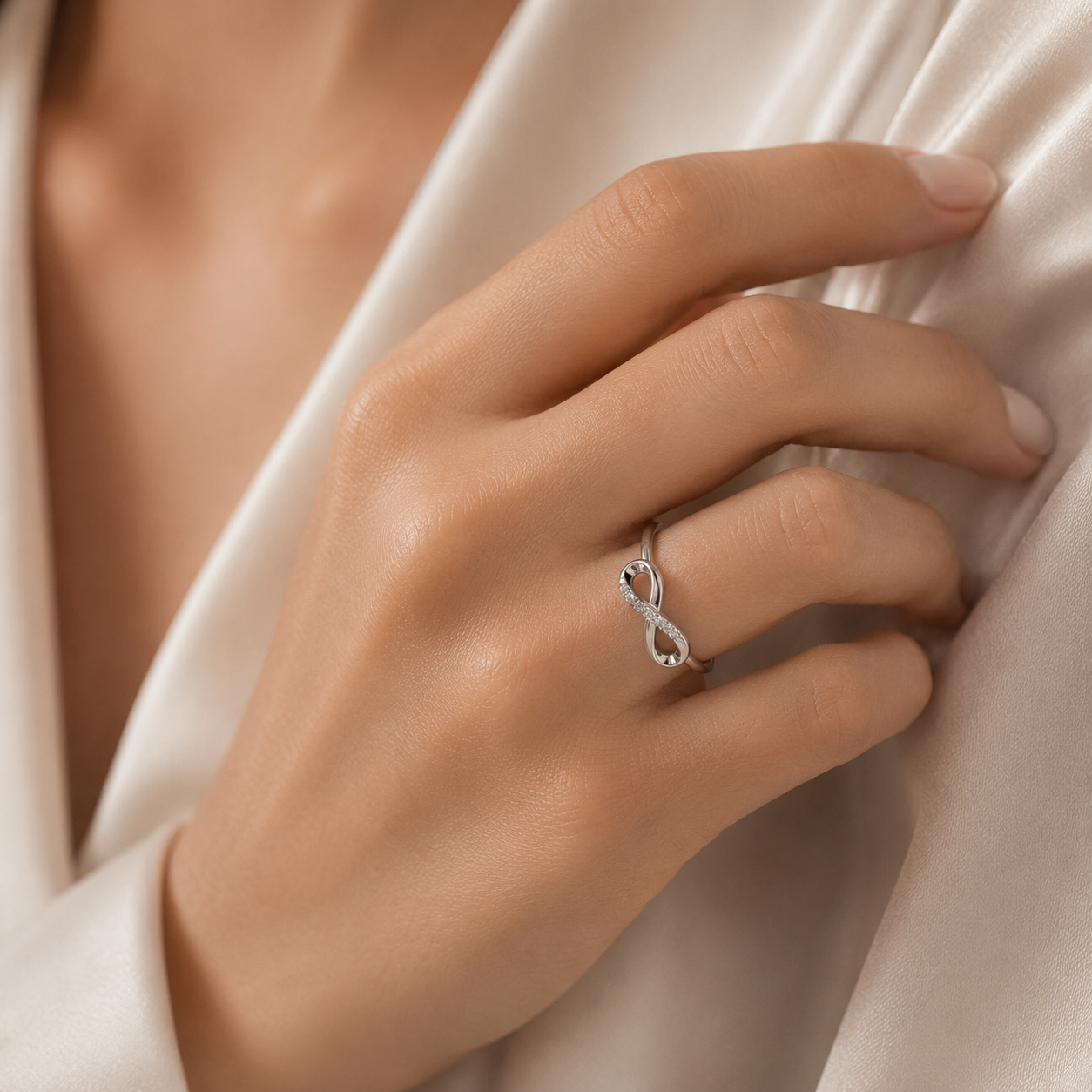 925 Sterling Silver Minimalist Infinity Promise Ring
