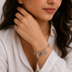 Wanderlust charm 925 Sterling Silver Chain Bracelet