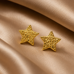 Gold star-shaped earrings