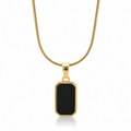 Gold necklace with a black pendant