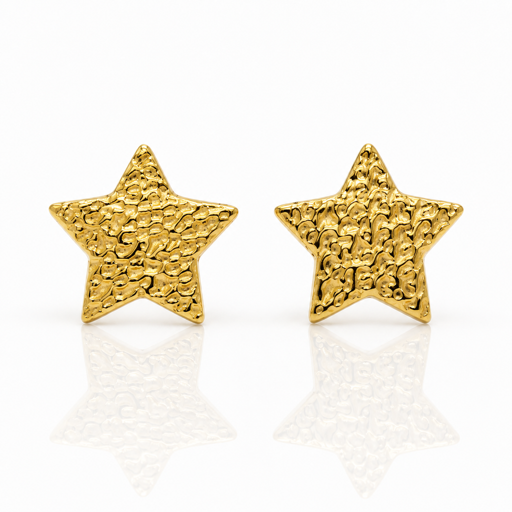 Gold star-shaped earrings