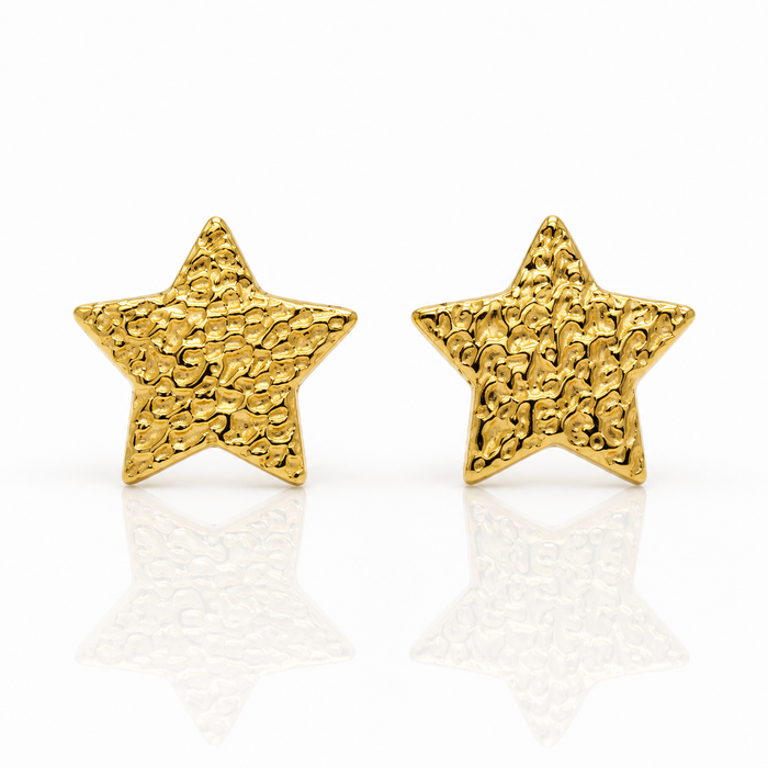 Gold star-shaped earrings