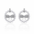 Pearl earrings with bow design