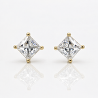 diamond stud earrings with gold prongs