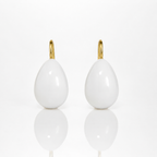 Pearl White Drop Gold Hook Anti-Tarnish Earrings