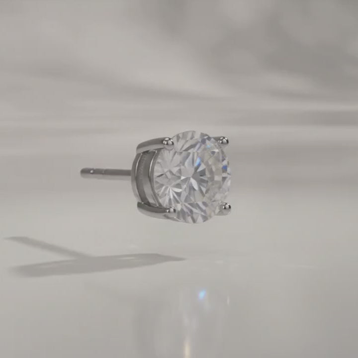 3-IN-1 925 Sterling Silver Aria Solitaire Round Stud Earrings